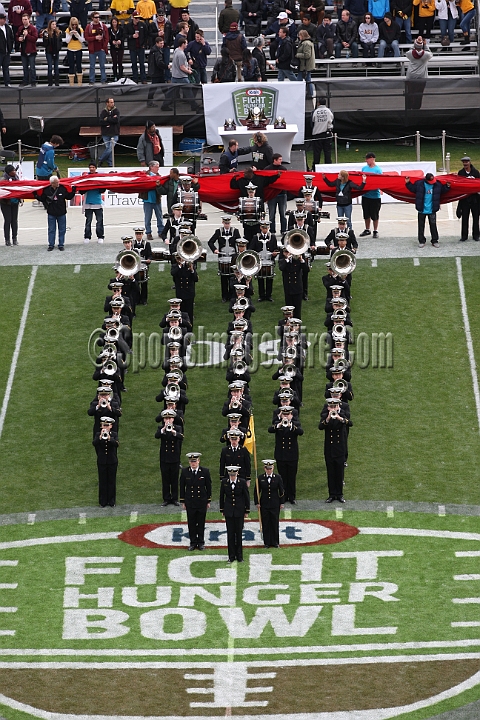122912 Kraft SA-009.JPG - Dec 29, 2012; San Francisco, CA, USA; Navy Midshipmen band performs prior to the national anthem at the 2012 Kraft Fighting Hunger Bowl at AT&T Park.